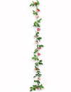 Guirlande de roses et feuilles vertes pour mariage rose et vert