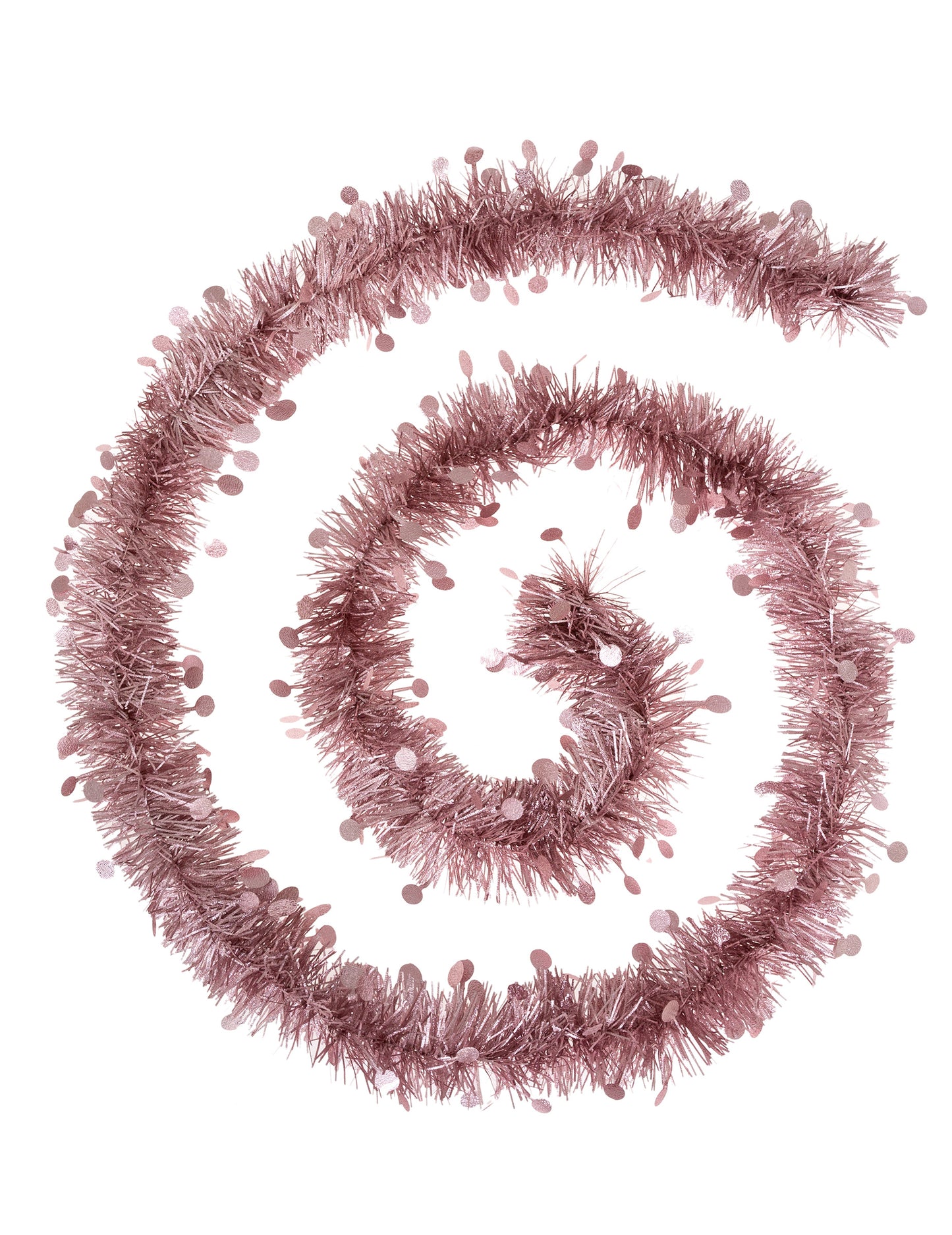 2 m růžová jiskřivá jedlová girlanda s kruhy