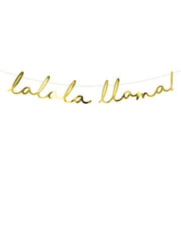 Kartonová girlanda na sestavení zlaté lamy 12,5 x 82 cm k narozeninám