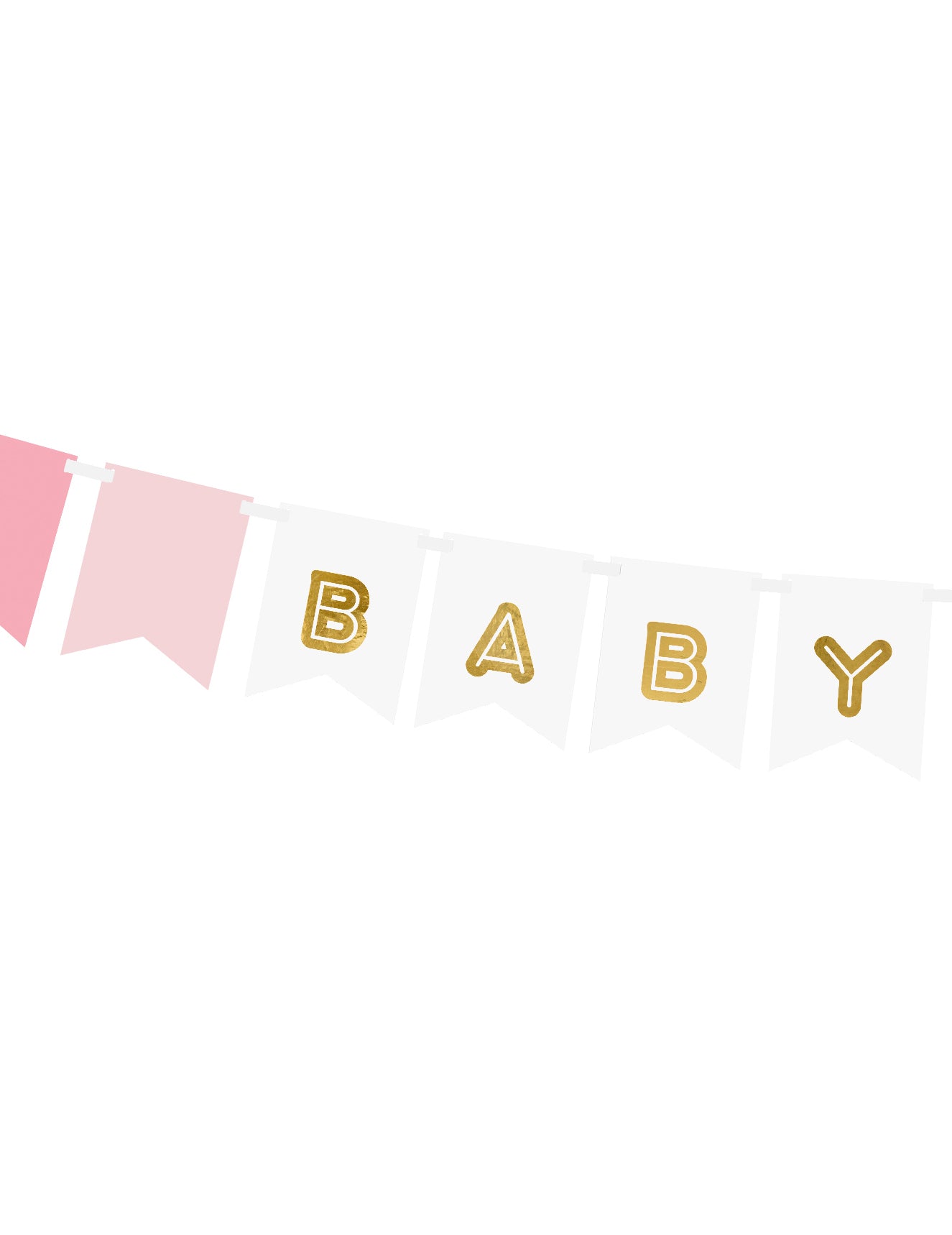 Holčička růžová a metalická kartonová girlanda 15 x 175 cm pro miminko