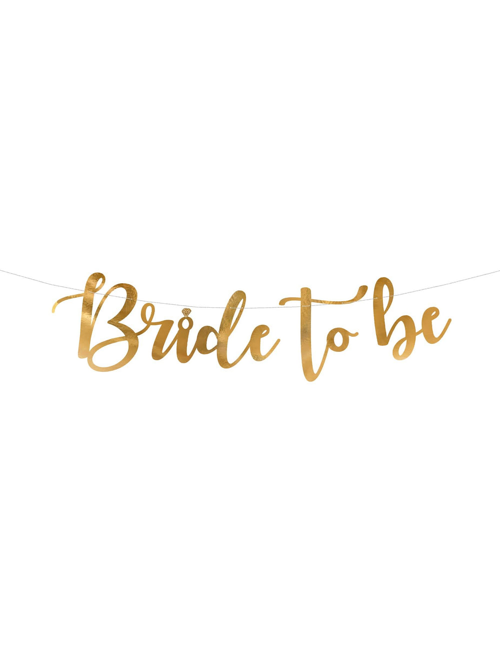 Kartonová girlanda Bride to be na párty, zlatá metalická