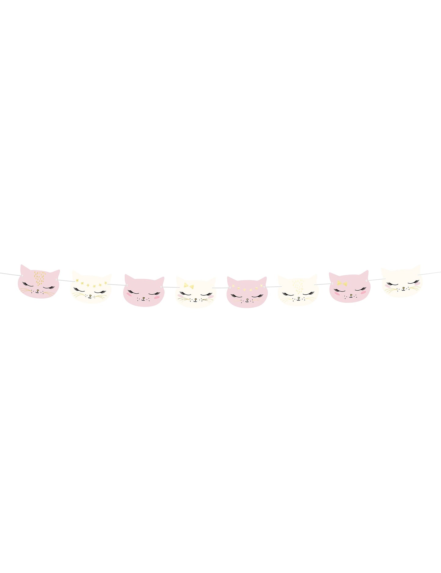 Guirlande en carton chaton pour enfant rose et blanc