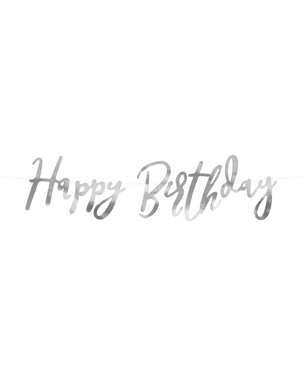 Guirlande Happy Birthday pour fête argentée métallisée