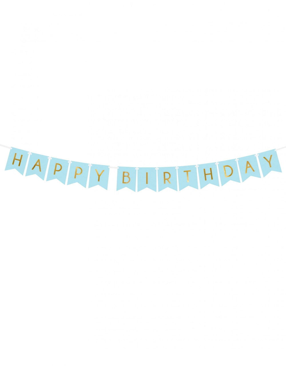 Papírová girlanda Happy Birthday na narozeniny modrá a zlatá metalická