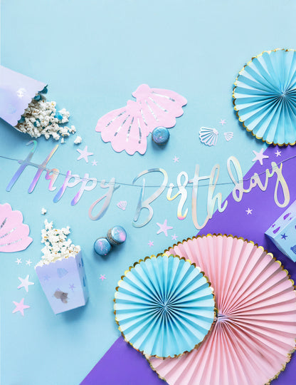 Girlanda z duhového kartonu k narozeninám 16,5 x 62 cm