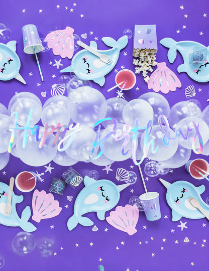 Girlanda z duhového kartonu k narozeninám 16,5 x 62 cm