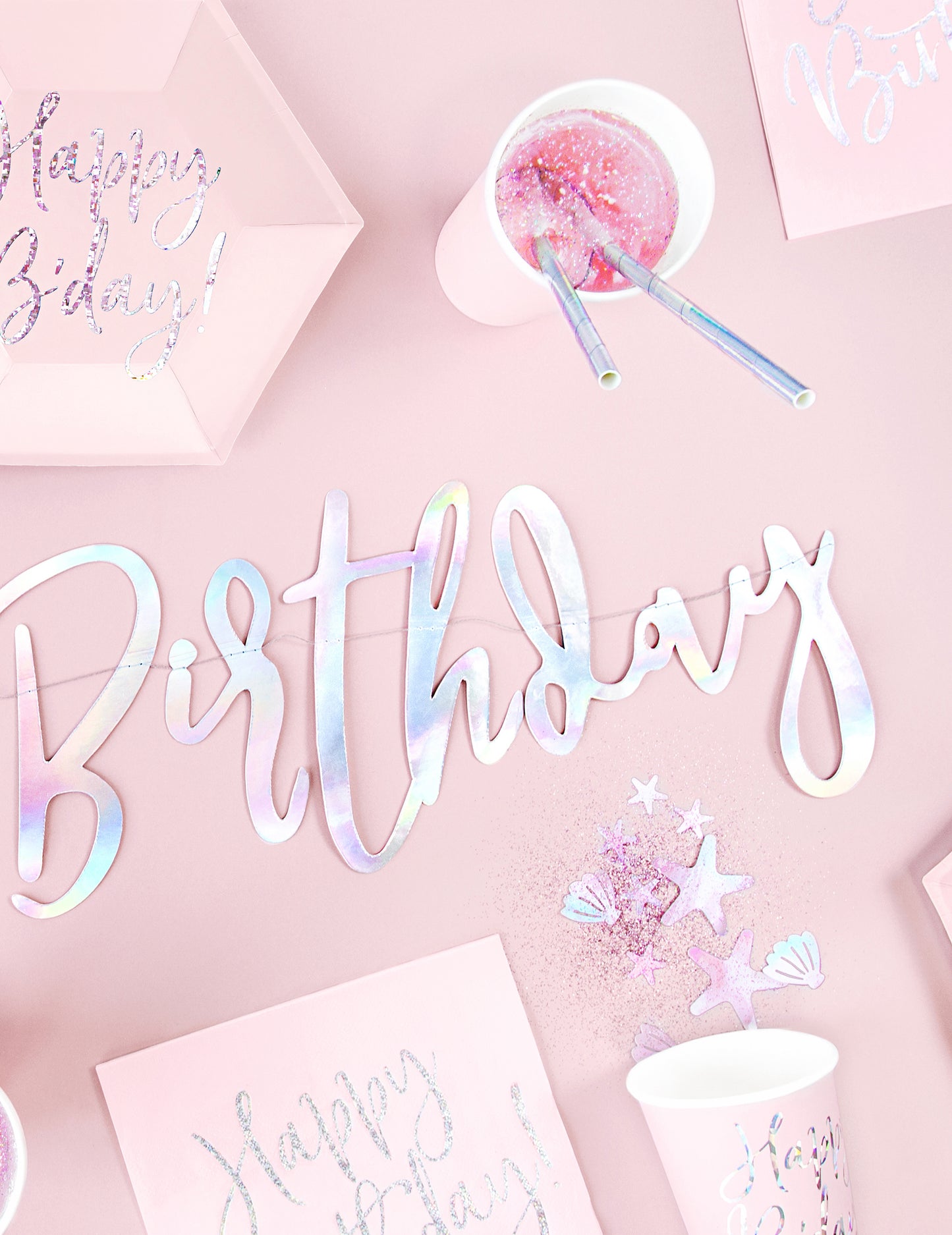 Girlanda z duhového kartonu k narozeninám 16,5 x 62 cm