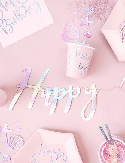 Girlanda z duhového kartonu k narozeninám 16,5 x 62 cm