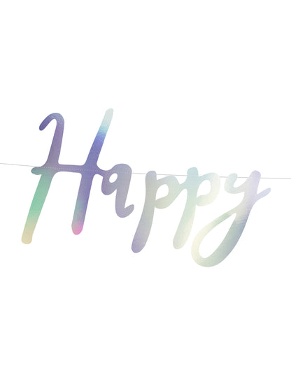 Girlanda z duhového kartonu k narozeninám 16,5 x 62 cm