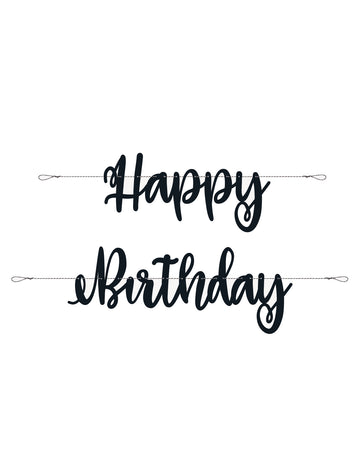 Černá kartonová girlanda k narozeninám 2,13 m