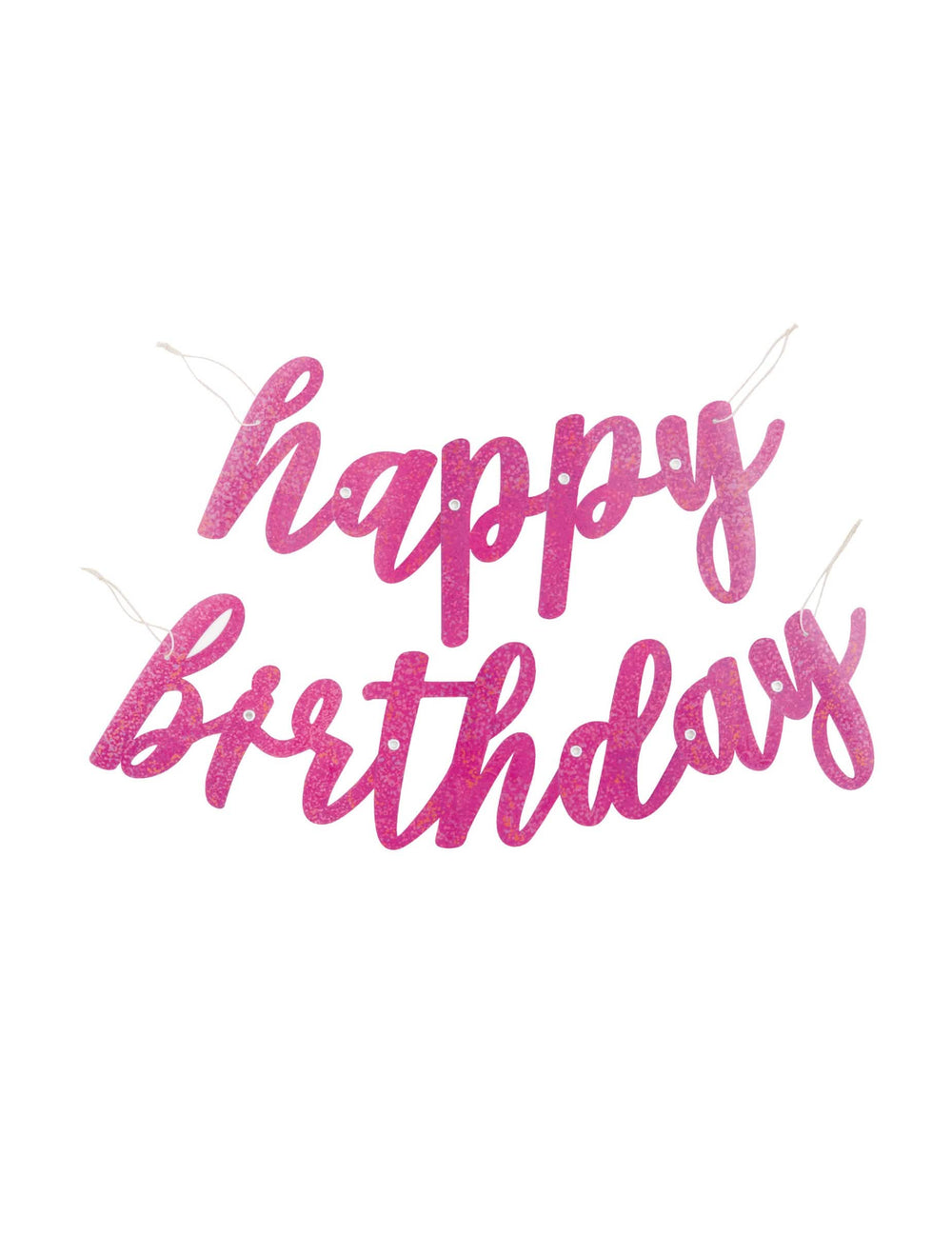 Girlanda z kartonu Happy Birthday k narozeniny růžová s třpytkami