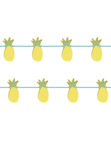 Metalická ananasová kartonová girlanda 2 m letní dekorace