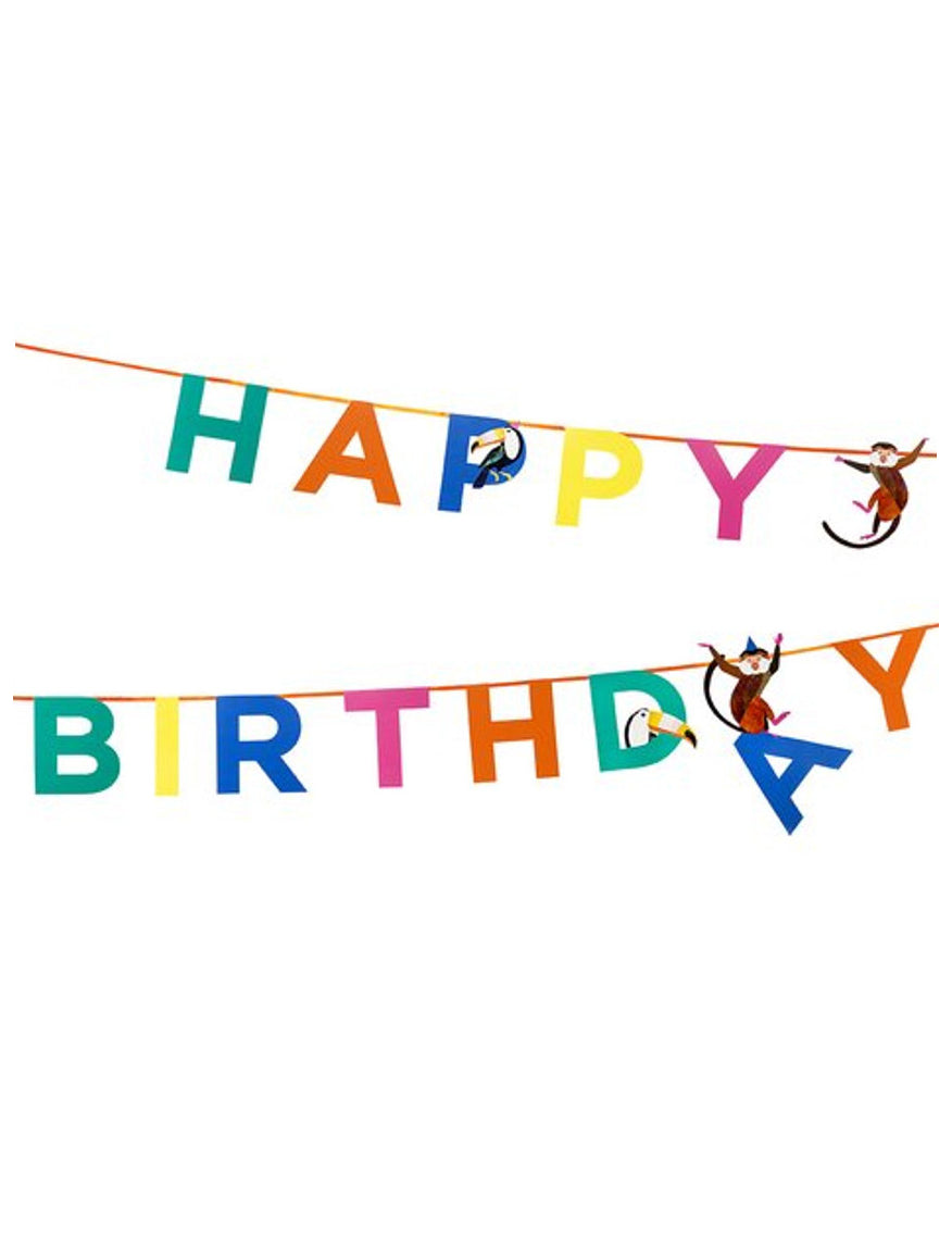 Party zvířátko všechno nejlepší k narozeninám jungle kartonová girlanda 3,5m