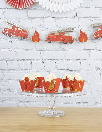 Hasičská kartonová girlanda 3 m