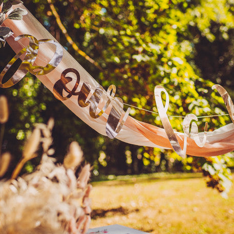 Kartonová girlanda pro život růžové zlato 1,20 m svatební dekorace