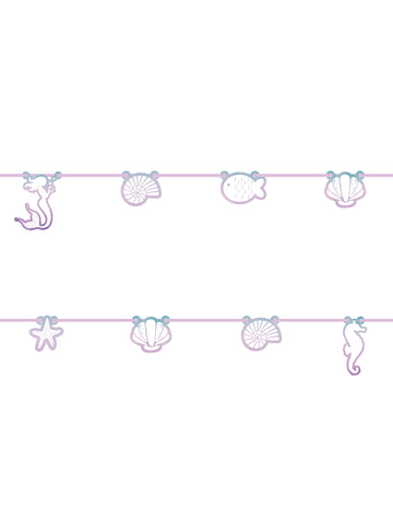 Guirlande en carton sirène élégante pour anniversaire pastel rose et violette