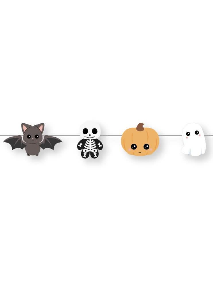 Kartonová girlanda sweety halloween na oslavu vícebarevné s dýněmi a duchové