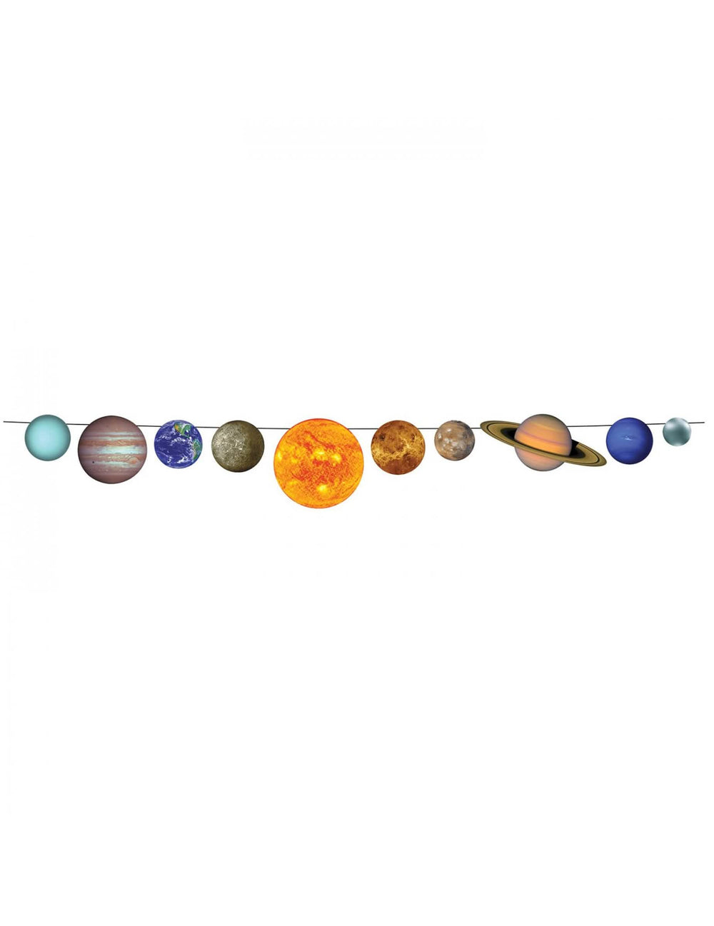 Guirlande en carton système solaire pour décoration multicolore
