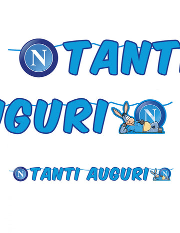 Tanti auguri napoli modrá lepenková girlanda 600 x 25 cm