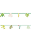 Guirlande en carton toucan tropical et feuilles de jungle pour fête multicolore
