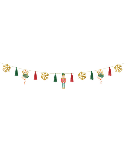 Vue d'ensemble de la guirlande en papier casse noisette et ballerine pour noël