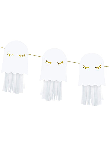 Bílo-zlatá papírová girlanda 1,3 m k sestavení