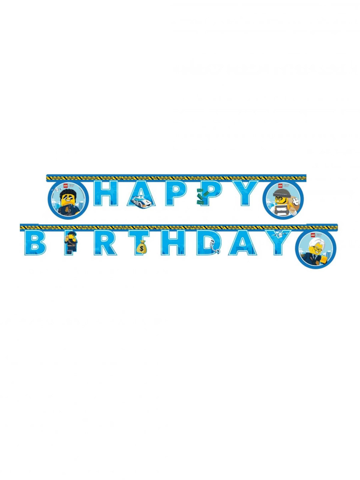 Papírová girlanda Happy Birthday Lego City pro dítě modrá