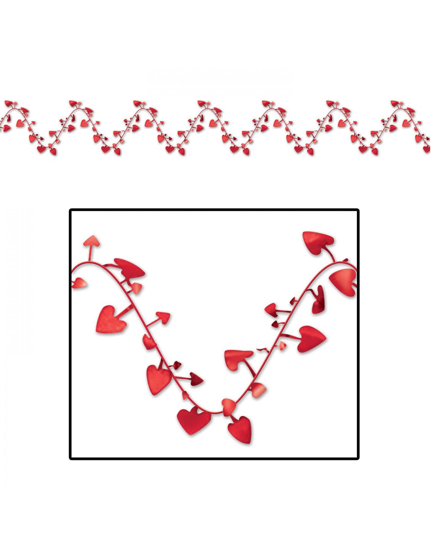 Guirlande en plastique modulable cœurs rouges