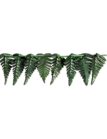 Polyesterová zelená tropická listová girlanda 7.62 cm x 3 m pro havajskou párty