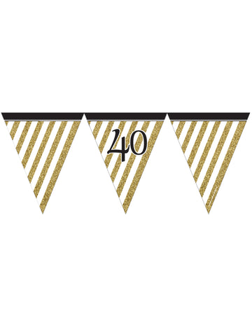 Černo-zlatá vlajka 40 let 3,7 m