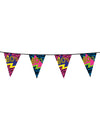 Guirlande fanions 80's Party multicolore aux motifs néon et imprimés animaux