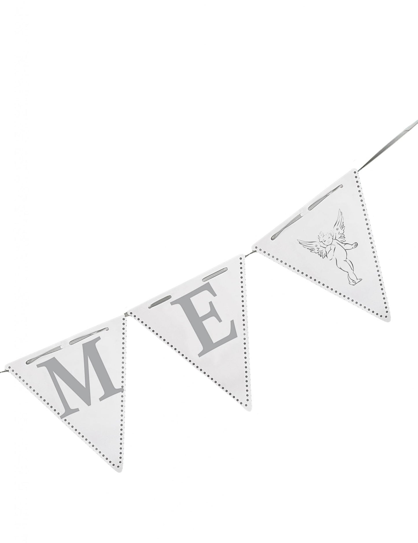 Girlanda s vlaječkami na křest 6 metrů bílá a stříbrná 