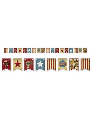 Vintage cirkusová vlajka girlanda 3,6 m