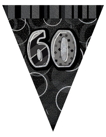 Šedý vlajkový věnec Věk 60 let