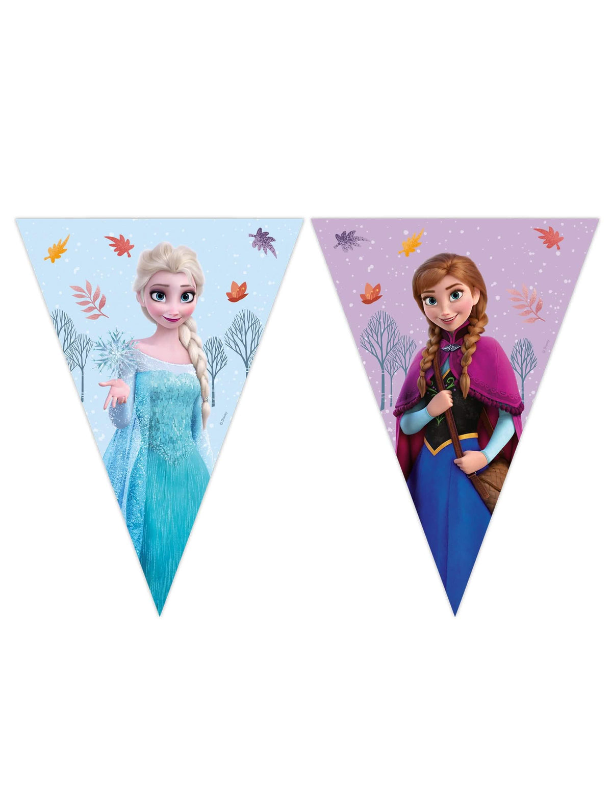Vlaječková girlanda Ledové království Frozen Idyllic Wonder pro dítě modrá a fialová s Elsou a Annou