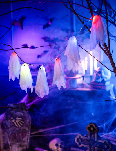 Halloweenská girlanda se 150 světelnými duchy cm
