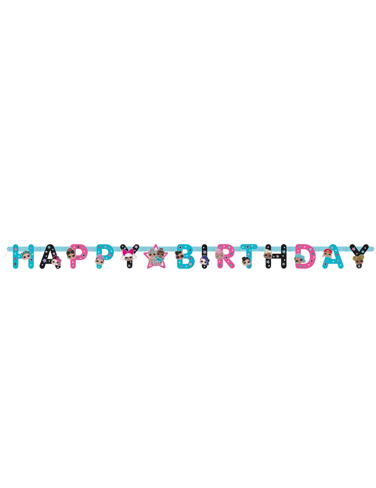 Girlanda Happy Birthday LOL Surprise pro dítě vícebarevné z kartonu