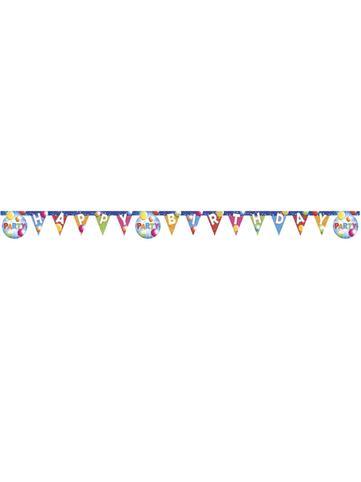 Vue d'ensemble de la guirlande de fanions Happy Birthday Fabulous Party