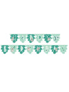 Guirlande en carton happy birthday koala pour anniversaire thème jungle verte en forme de feuilles