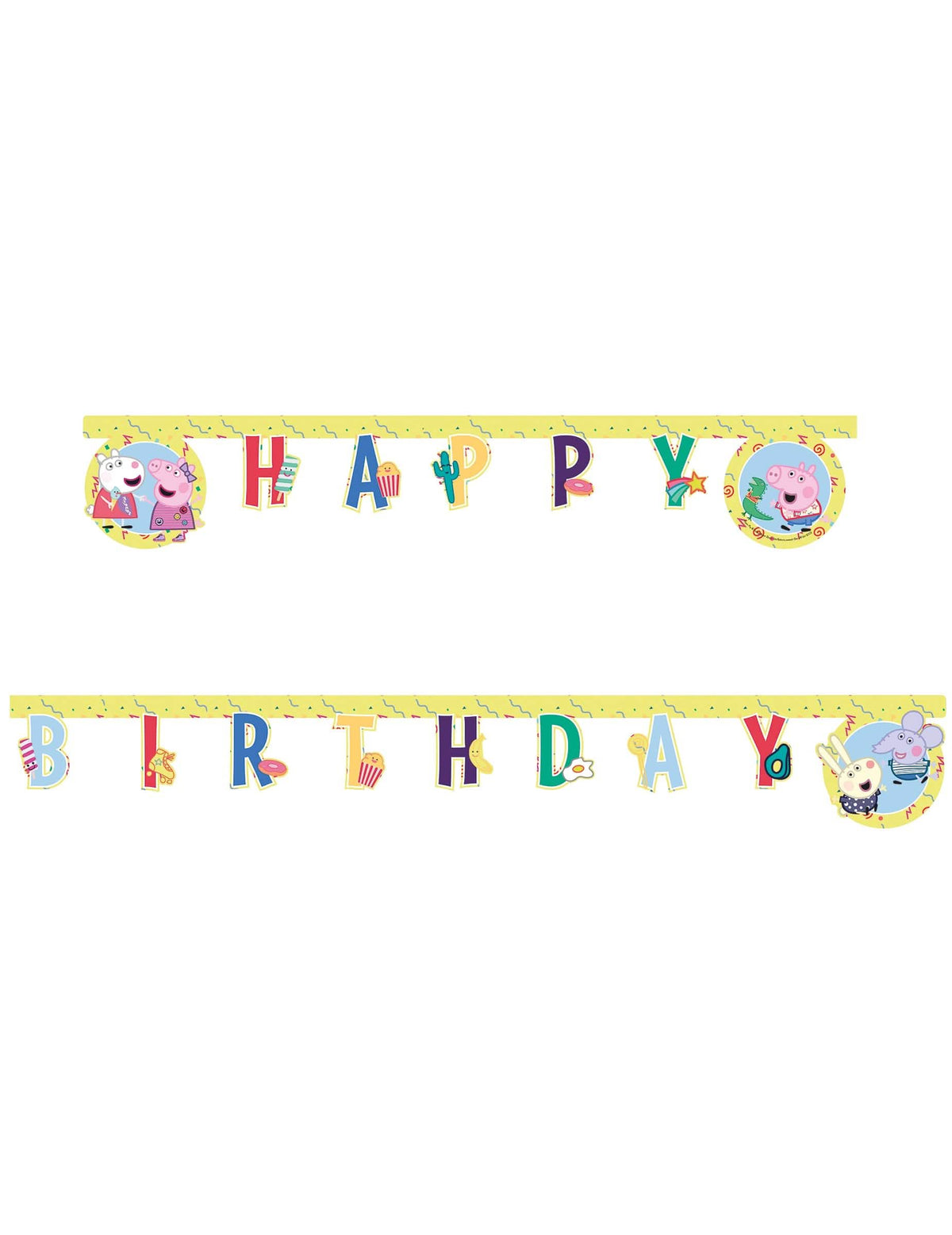 Scénická oslava s girlandou Happy Birthday Prasátko Peppa