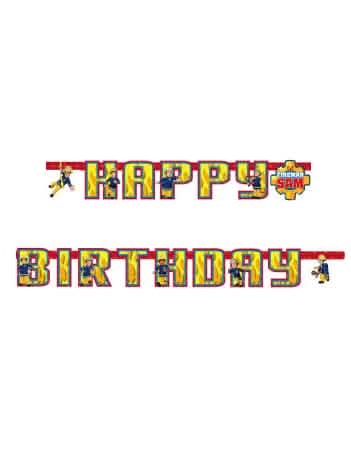 Girlanda Happy Birthday Sam le Pompier pro dítě žlutá a červená