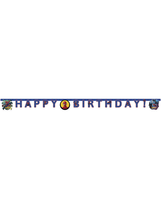 Vue d'ensemble de la guirlande happy birthday Spiderman