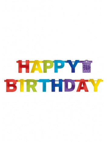 Vícebarevná girlanda k narozeninám 213 cm