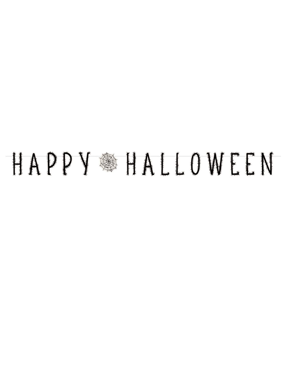 Guirlande Happy Halloween toile d'araignée pour fête noire