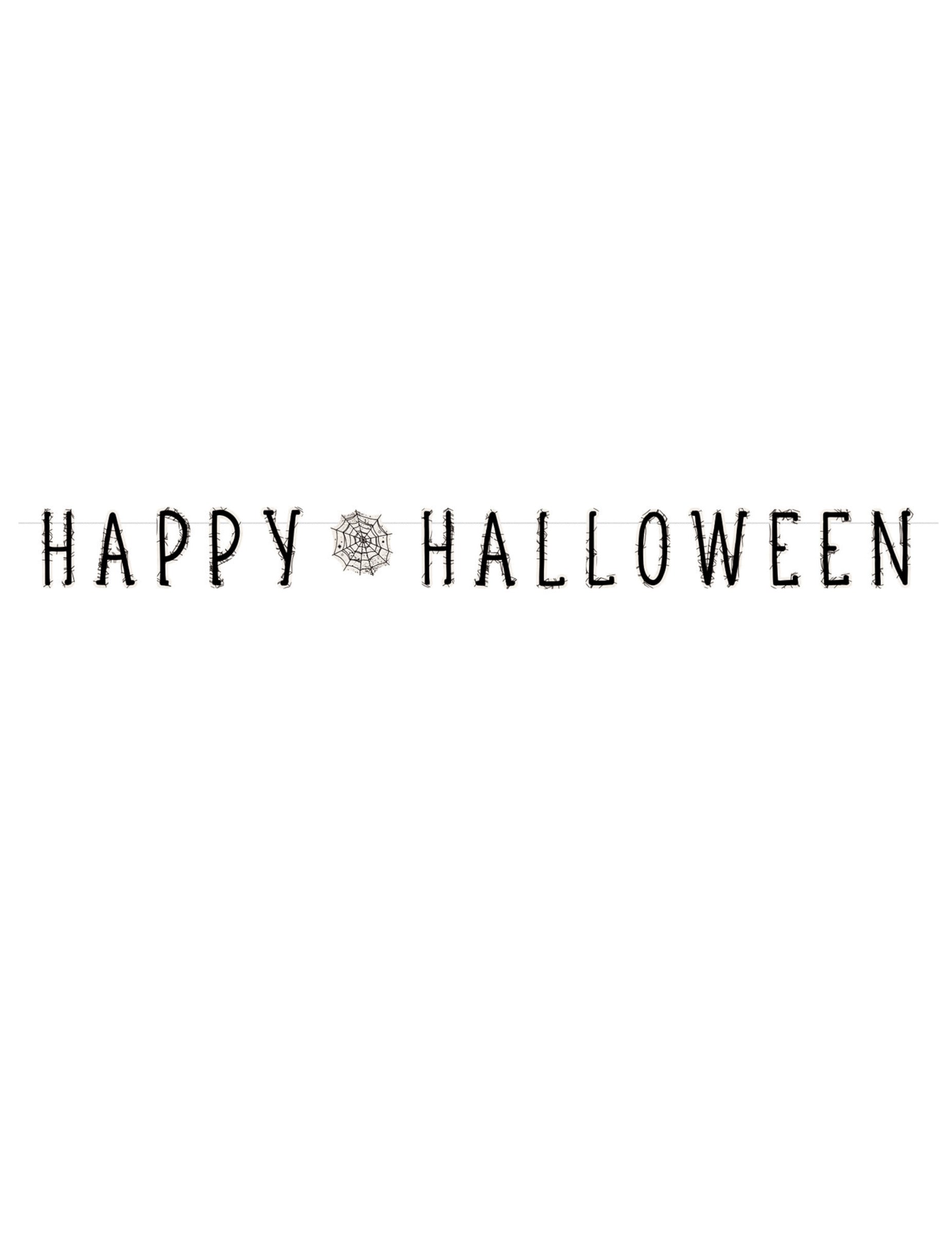 Guirlande Happy Halloween toile d'araignée pour fête noire