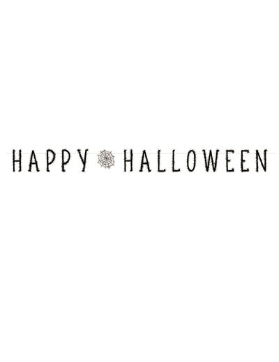 Guirlande Happy Halloween toile d'araignée pour fête noire