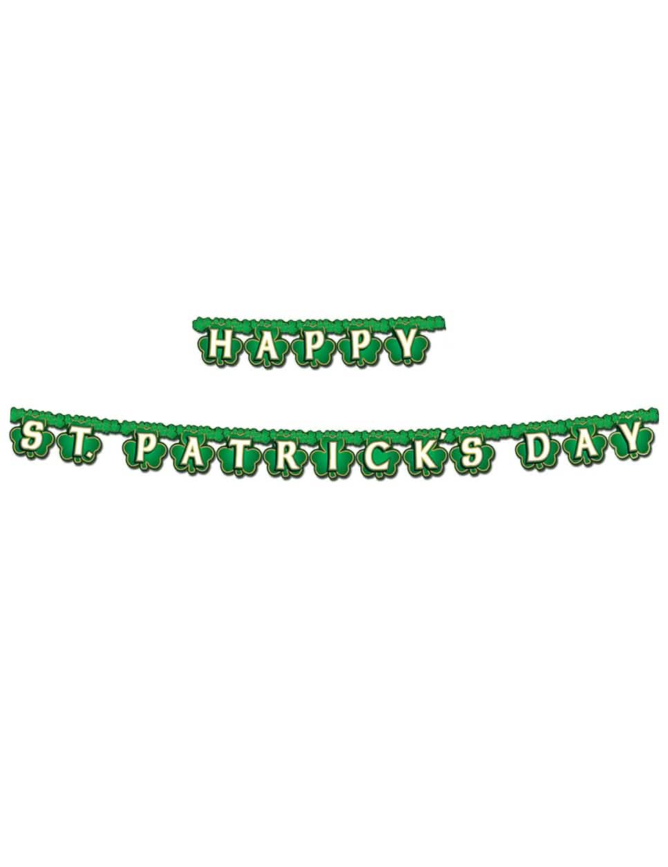 Girlanda Happy St. Patrick's Day pro zelenou dekoraci s trojlístky