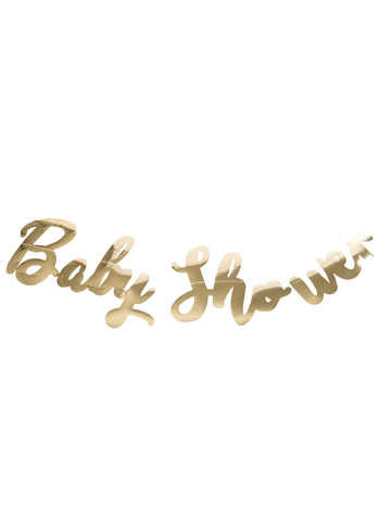 Zlatá kovová girlanda s písmeny na oslavu narození miminka 1 m