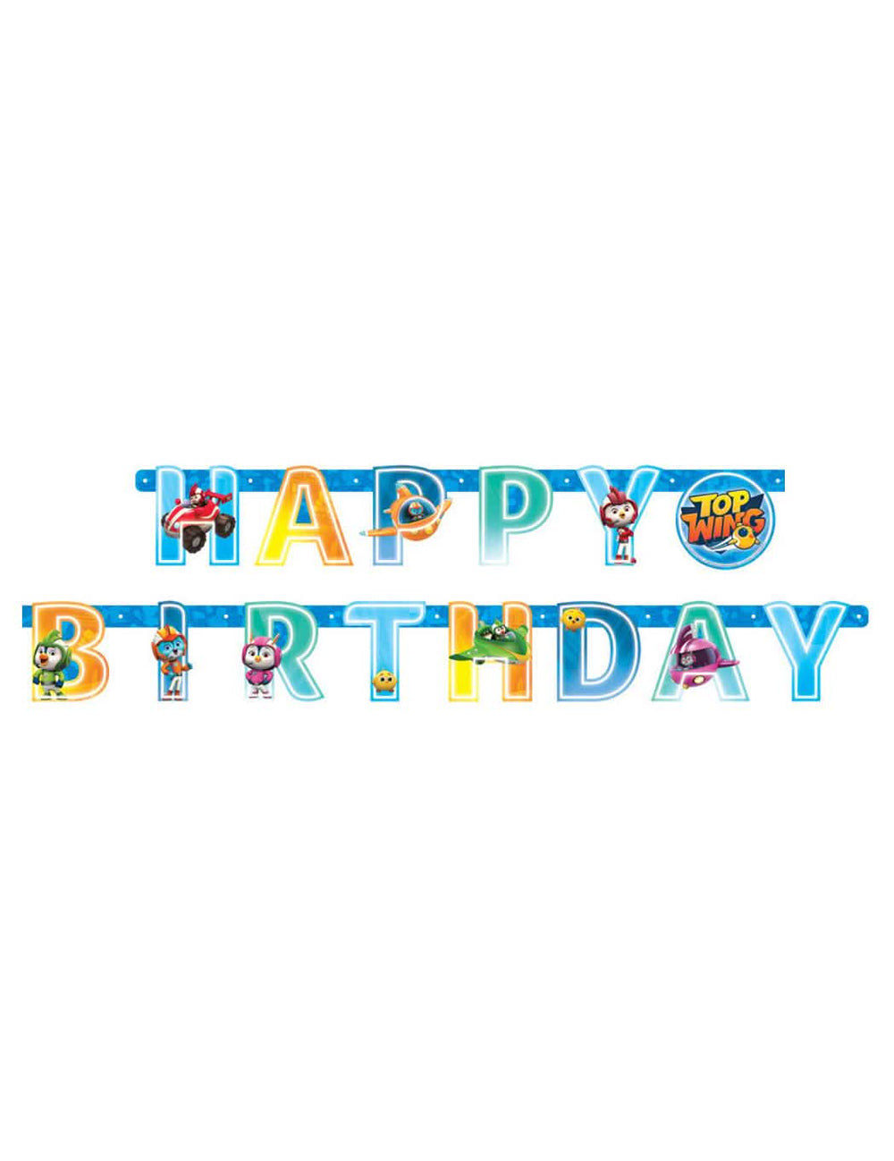 Papírová girlanda s písmeny Happy Birthday Top Wing pro dítě modrá