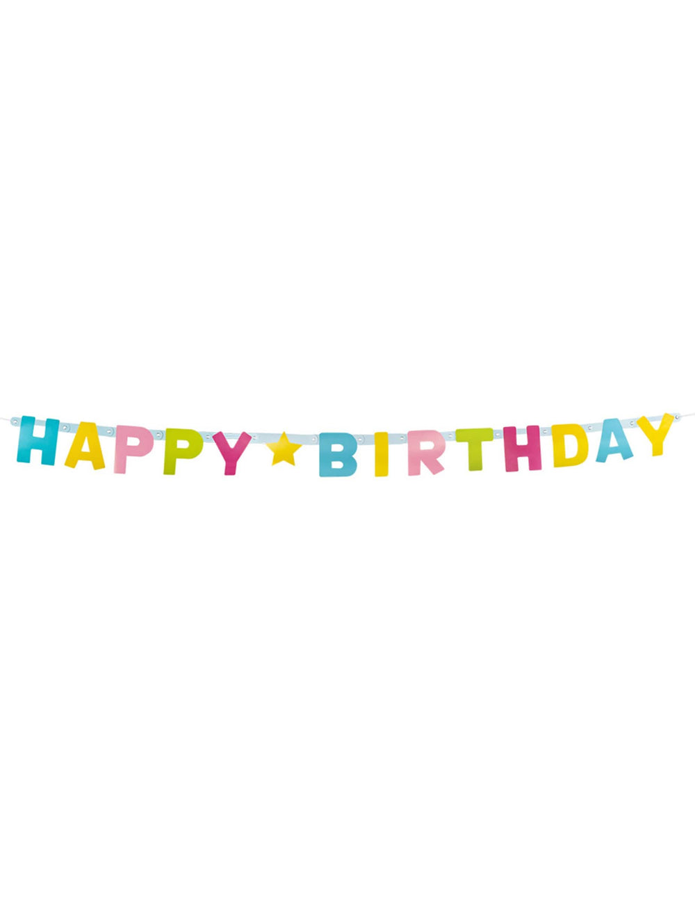 Scéna s dortem a balónky s dopisem Happy Birthday